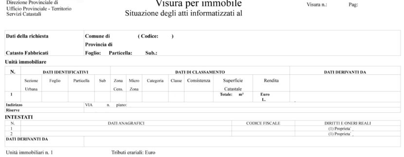 Circolare del Catasto Terreni e Fabbricati